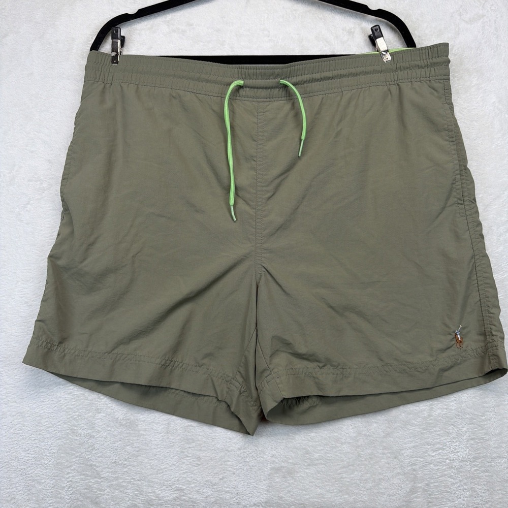 Polo Ralph Lauren Traveler Swim Trunks Men's M Khaki Mesh Lined Pony Logo